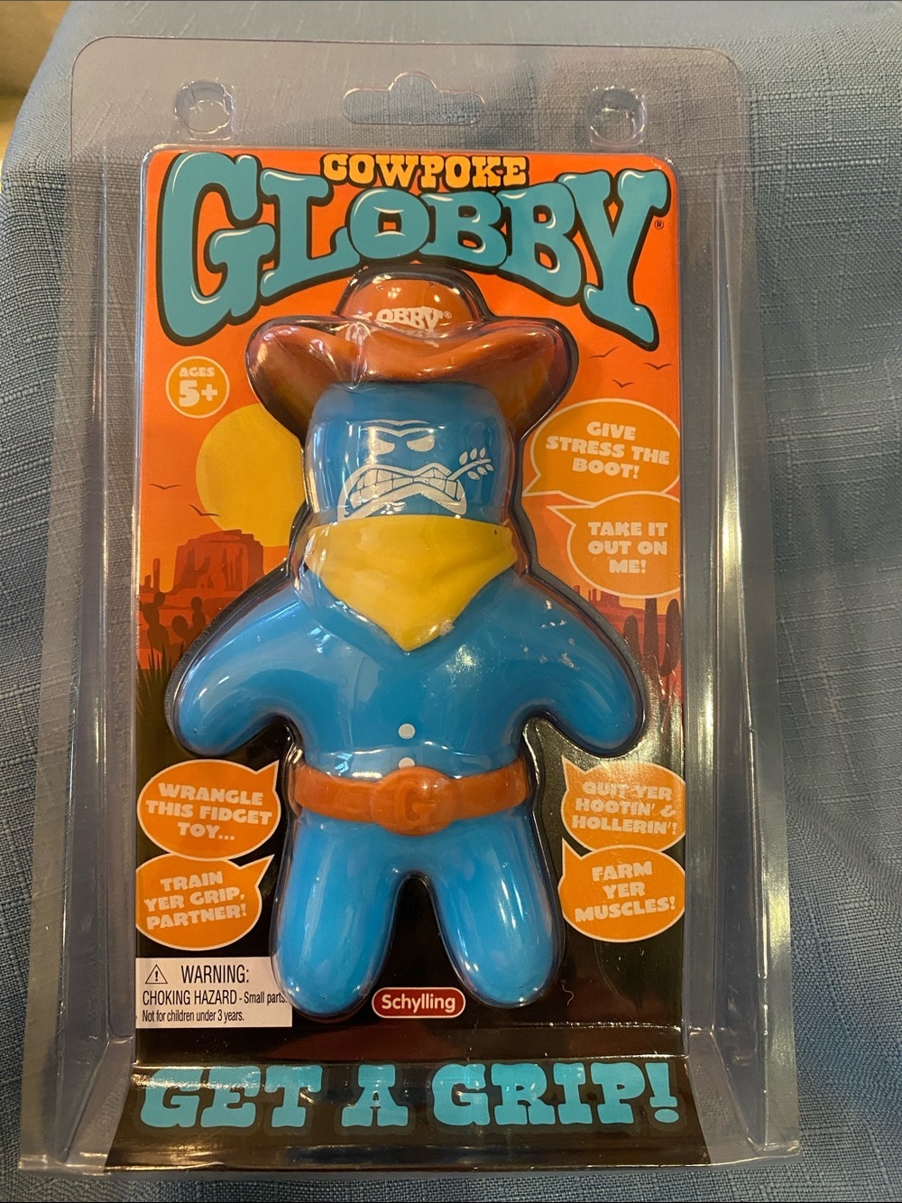 Cowpoke Globby Blue Cowboy Fidget Toy - Schylling